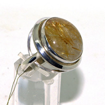 Серебреное кольцо с волосатиком , ручная работа .