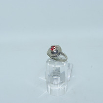 Серебренное кольцо с природным рубином .